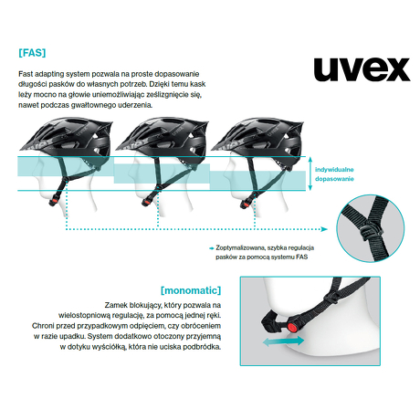 Kask Uvex Flash Black-White 52-57cm