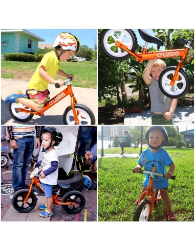 Rowerek biegowy Cruzee 12 pomarańczowy białe koła