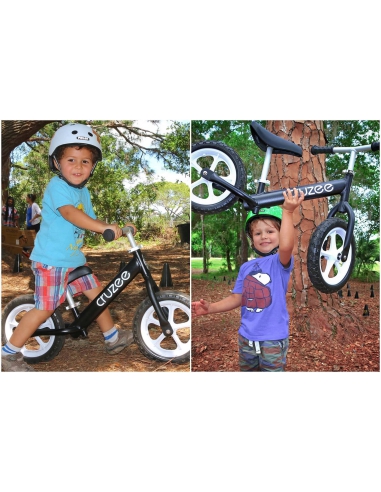 Rowerek biegowy Cruzee 12 czarny białe koła