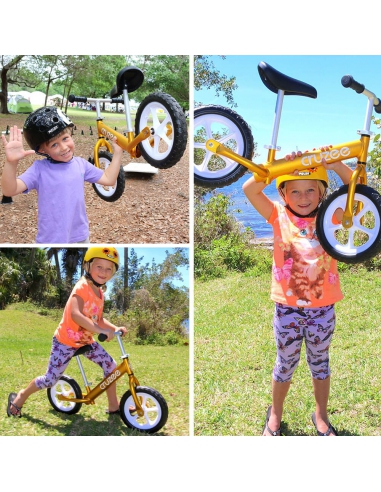 Rowerek biegowy Cruzee 12 złoty czarne koła