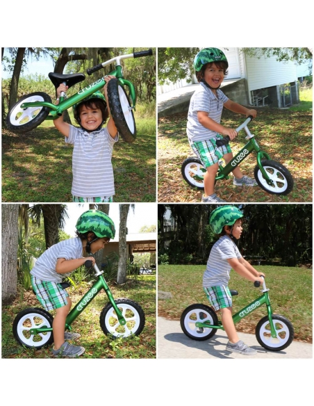 Rowerek biegowy Cruzee 12 SAFE zielony białe koła