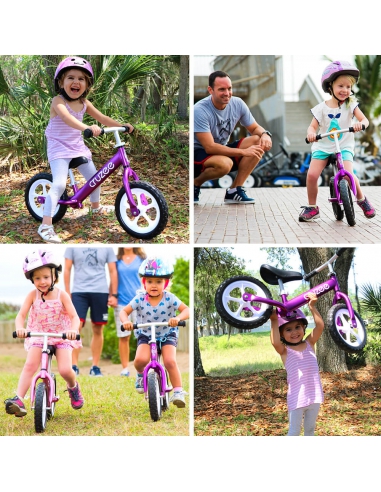 Rowerek biegowy Cruzee 12 SAFE fioletowy białe koła