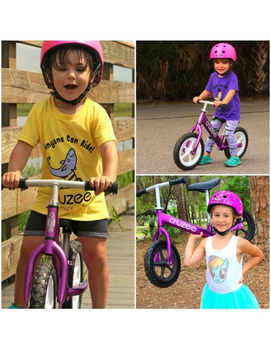 Rowerek biegowy Cruzee 12 SAFE fioletowy białe koła