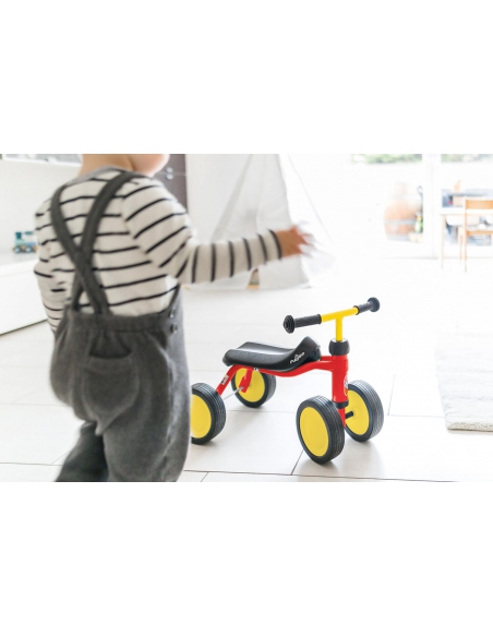 Jeździk rowerek czterokołowy Puky Pukylino jasnoszary z naklejkami i osłoną kierownicy