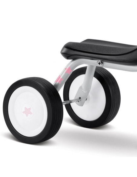 Jeździk rowerek czterokołowy Puky Pukylino jasnoszary z naklejkami i osłoną kierownicy