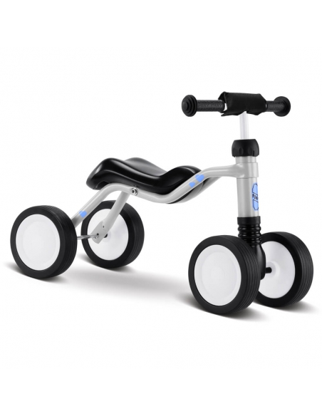 Jeździk rowerek czterokołowy Puky Wutsch jasnoszary z naklejkami i osłoną kierownicy