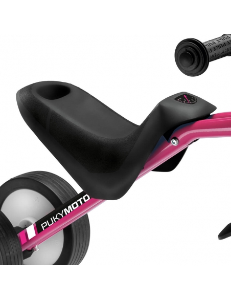 Jeździk rowerek trójkołowy PUKYmoto jagodowy z osłoną kierownicy