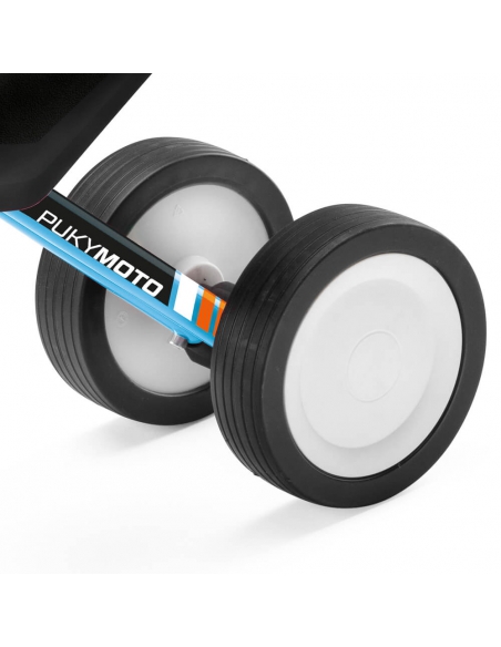 Jeździk rowerek trójkołowy PUKYmoto niebieski z osłoną kierownicy