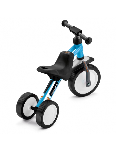 Jeździk rowerek trójkołowy PUKYmoto niebieski z osłoną kierownicy
