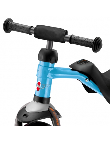 Jeździk rowerek trójkołowy PUKYmoto niebieski z osłoną kierownicy