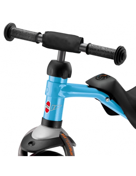 Jeździk rowerek trójkołowy PUKYmoto niebieski z osłoną kierownicy