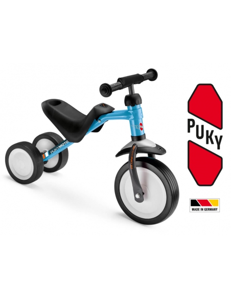 Jeździk rowerek trójkołowy PUKYmoto niebieski z osłoną kierownicy