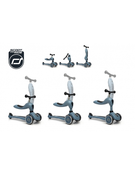 Hulajnoga i jeździk Scoot&Ride Highwaykick1 2w1 Kiwi + pasek do noszenia GRATIS