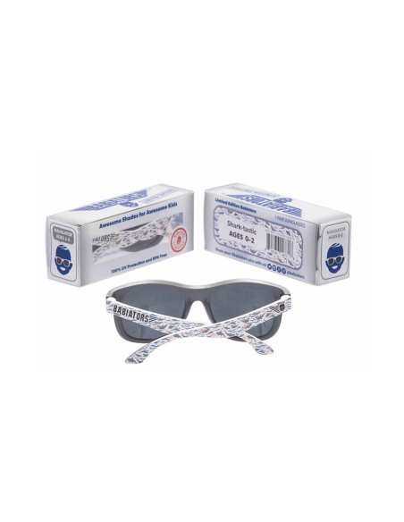 Okulary przeciwsłoneczne dla dzieci Babiators Original Navigator Shark-tastic 0-2 LIMITED EDITION