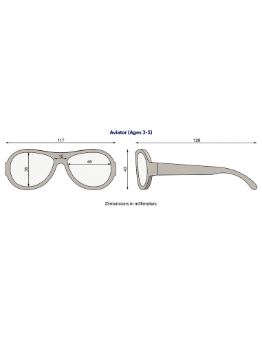 Okulary przeciwsłoneczne dla dzieci Babiators Original Aviator Nautical Navy 3-5