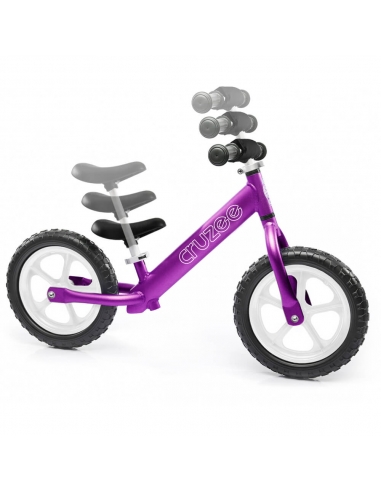 Rowerek biegowy Cruzee 12 SAFE fioletowy białe koła