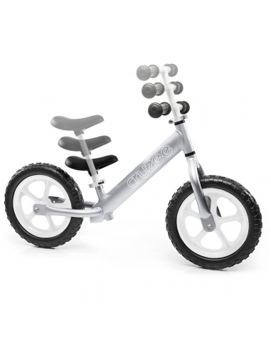 Rowerek biegowy Cruzee 12 srebrny białe koła