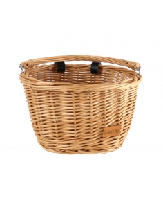 Naturalny wiklinowy koszyczek na rower dziecięcy (mocowany na paski)