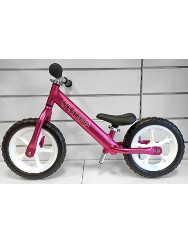 Rowerek biegowy Cruzee 12 różowy białe koła