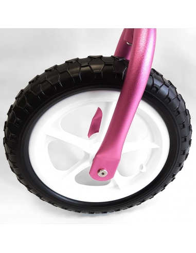 Rowerek biegowy Cruzee 12 różowy białe koła