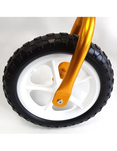 Rowerek biegowy Cruzee 12 SAFE złoty białe koła