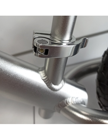 Rowerek biegowy Cruzee 12 srebrny białe koła