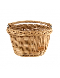 Naturalny wiklinowy koszyk na rower dziecięcy (mocowany...