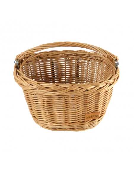 Naturalny wiklinowy koszyk na rower dziecięcy (mocowany na haki)