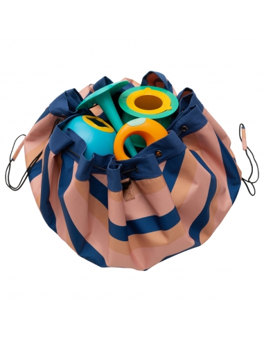 Plażowy worek na zabawki Play&Go Outdoor Mokka Stripes