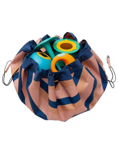 Plażowy worek na zabawki Play&Go Outdoor Mokka Stripes Plażowy worek na zabawki Play&Go Outdoor Mokka Stripes