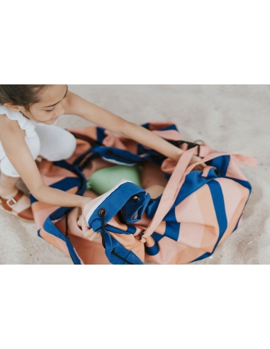 Plażowy worek na zabawki Play&Go Outdoor Mokka Stripes