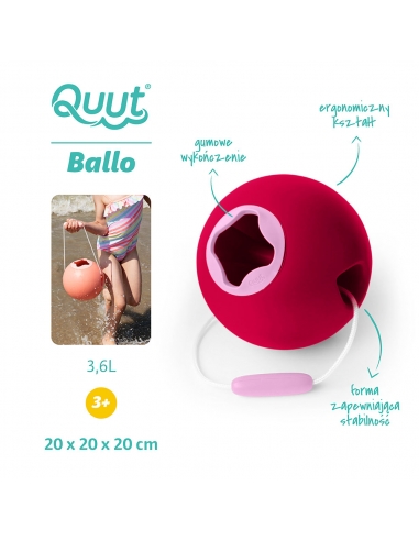 Wiaderko wielofunkcyjne Quut Ballo Cherry Red/Sweet Pink