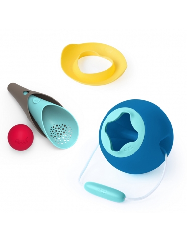 Zestaw plażowych zabawek w worku Quut Mini Ballo + Cuppi + Magic Shapers Heart