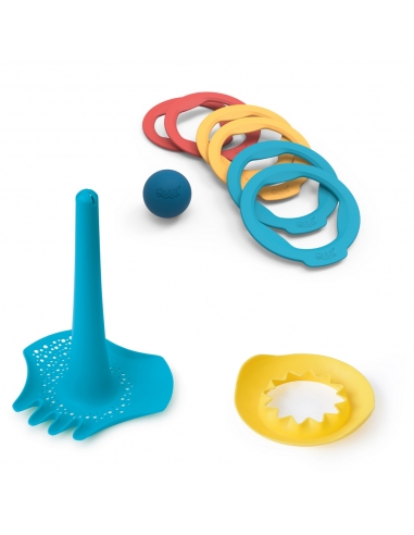 Zestaw plażowych zabawek w worku Quut Triplet + Ringo + Magic Sharpers Sun
