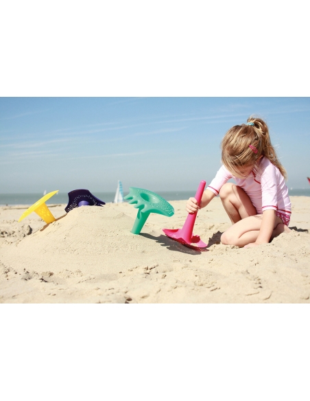 Zestaw plażowych zabawek w worku Quut Triplet + Ringo + Magic Sharpers Sun