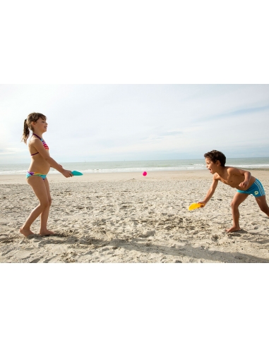 Zestaw plażowych zabawek w worku Quut Mini Ballo + Cuppi + Magic Shapers Heart