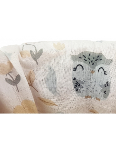 Różowy wiklinowy koszyk na rower dziecięcy, z wyściółką Sowy (mocowany na haki)