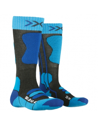 Skarpety narciarskie X-Socks SKI JUNIOR 4.0 Anthracite Melange/Electric Blue