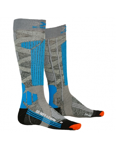 Skarpety narciarskie dla kobiet X-Socks SKI RIDER WOMEN 4.0 Stone Grey Melange/Turquoise