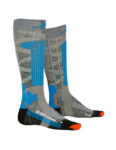 Skarpety narciarskie dla kobiet X-Socks SKI RIDER WOMEN 4.0 Stone Grey Melange/Turquoise Skarpety narciarskie dla kobiet X-Socks SKI RIDER WOMEN 4.0 Stone Grey Melange/Turquoise