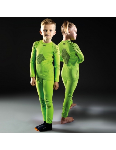 Koszulka termoaktywna dla dzieci X-Bionic INVENT Junior 4.0 Green Lime/Black