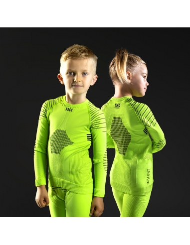 Koszulka termoaktywna dla dzieci X-Bionic INVENT Junior 4.0 Green Lime/Black