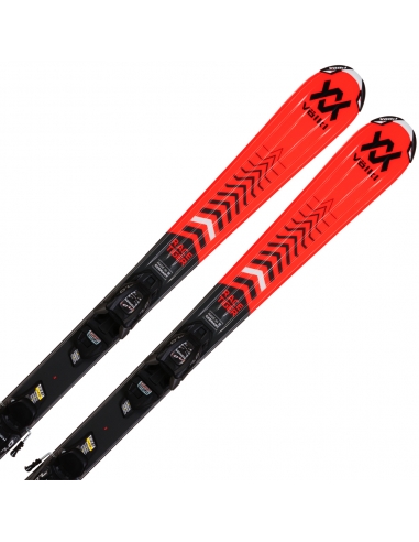 Dziecięce narty Voelkl Racetiger Junior Red wraz z wiązaniami Marker 4.5 vMotion JR 2021/22