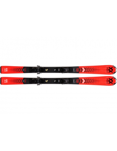 Dziecięce narty Voelkl Racetiger Junior Red wraz z wiązaniami Marker 4.5 vMotion JR 2021/22