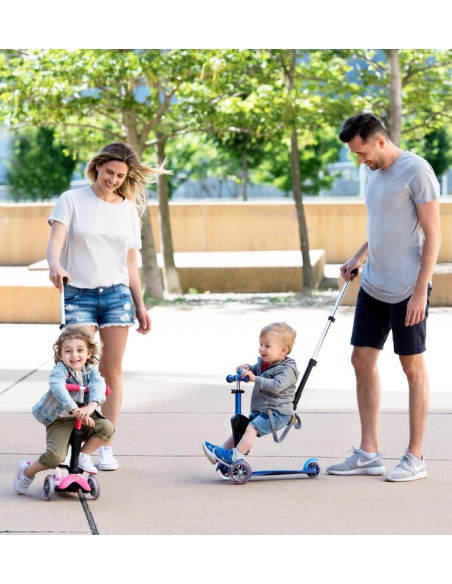 Hulajnoga i Jeździk Mini Micro Deluxe Plus 3w1 Pink LED