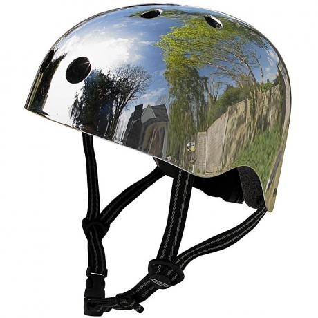 Kask Micro srebrny lustrzany