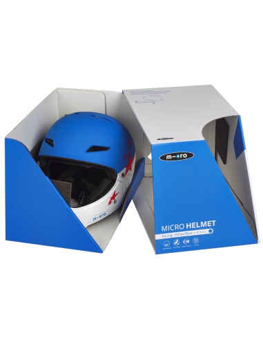 Kask dziecięcy Micro Racing (full face) White/Blue