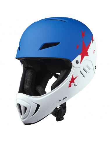 Kask dziecięcy Micro Racing (full face) White/Blue