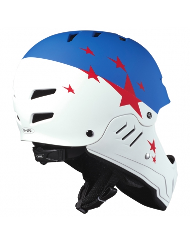 Kask dziecięcy Micro Racing (full face) White/Blue