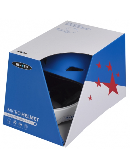 Kask dziecięcy Micro Racing (full face) White/Blue